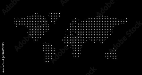 dot-style animated map video, technology theme