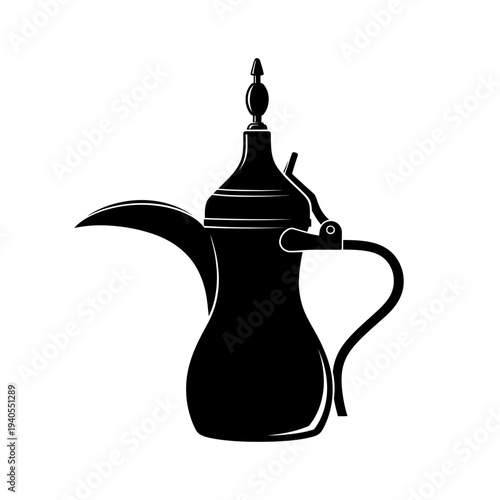 Elegant traditional Arabic coffee pot illustration