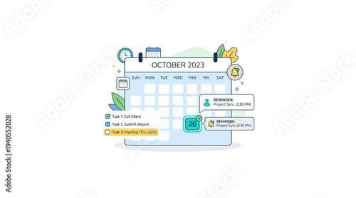 Digital Calendar with Notes and Reminders.