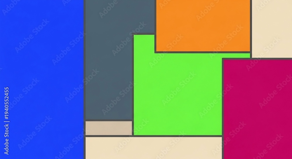 Fototapeta premium Abstract geometric composition colorful blocks