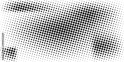 Set of halftone dots gradient pattern texture isolated on white background. Straight dotted spots using halftone circle dot raster texture. Vector blot half tone collection.