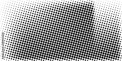 Set of halftone dots gradient pattern texture isolated on white background. Straight dotted spots using halftone circle dot raster texture. Vector blot half tone collection.