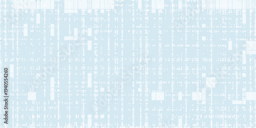 Abstract digital rain pattern with white rectangles on a light blue background