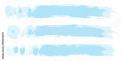 Three light blue brushstrokes on a plain white background