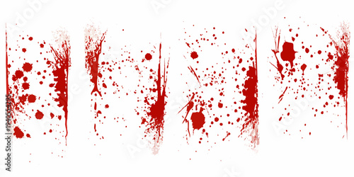 Abstract vertical splashes of vibrant red paint or liquid