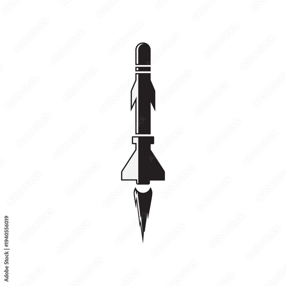 Fototapeta premium missile rudal logo icon illustration design