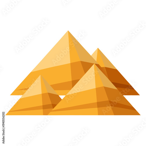Golden pyramids in geometric low poly style