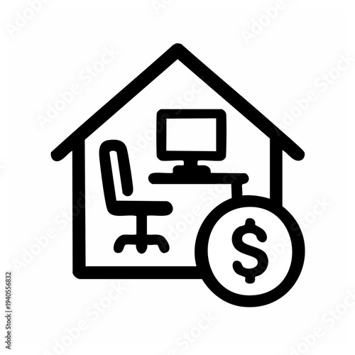 Home Office Business Tax Deduction Symbol Icon