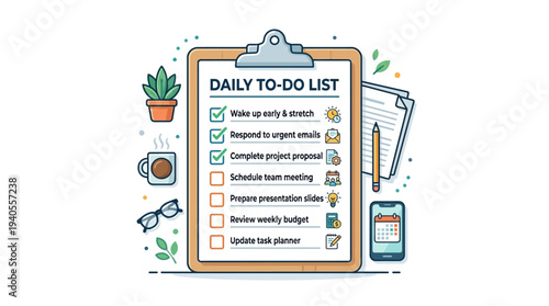 Daily To Do List Clipboard Paper.