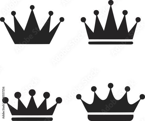 Luxury royal crown icon collection silhouettes vector illustration.