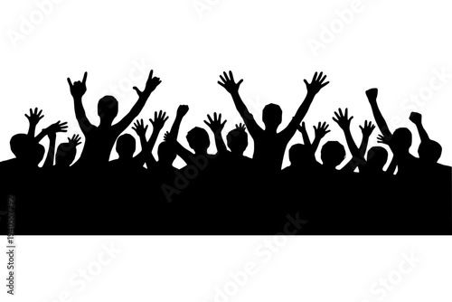 Group of People Raising Hands
