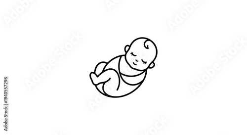 A minimalist line drawing of a smiling face in a circular frame