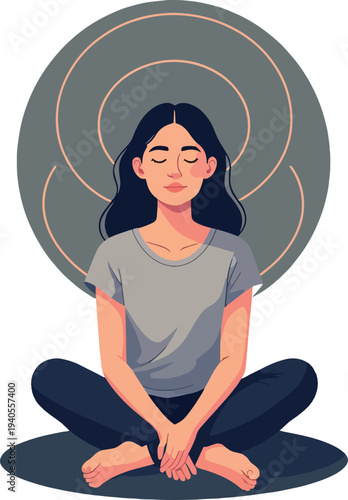 meditazione, relax yoga uomo o donna vettoriale 