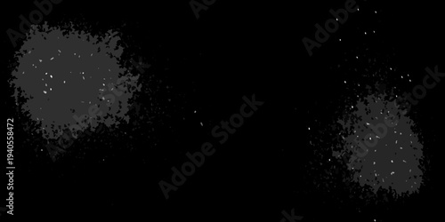 Abstract dark background with scattered bright particles and blurred shapes