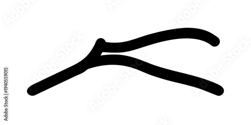 Wishbone silhouette symbol on a plain background, minimalistic design.
