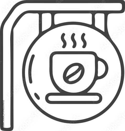 Coffee shop signboard icon