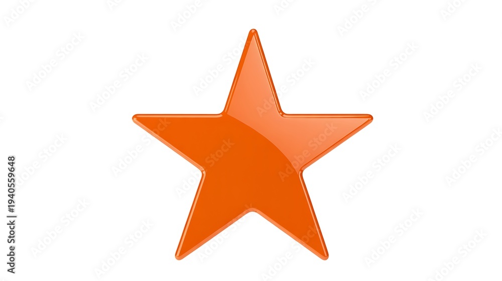 Obraz premium 3D Orange Star: Vibrant Geometric Design in Solid Color