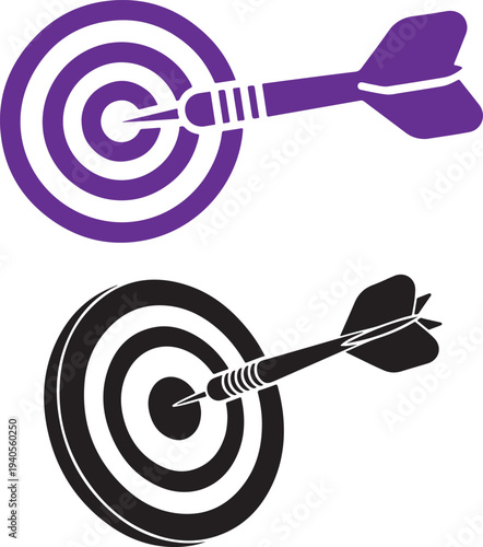 Dart hitting bullseye on target for goal achievement and strategy concept.