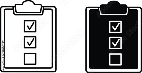 A graphic illustration of two clipboards with checkboxes and checkmarks