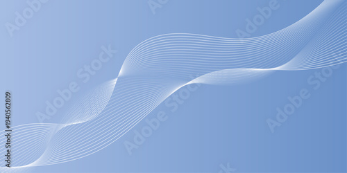 Grid waves decorative background. White and blue gradient soft lines illustration. Abstract elegant wallpaper.