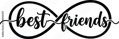 Elegant best friends symbol with infinity loop design
