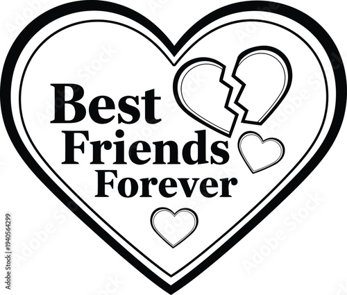Best friends forever heart symbol illustration