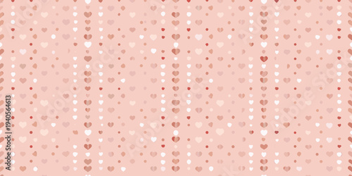 A delicate background of scattered hearts in shades of pink and white