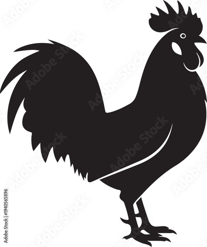 Rooster Silhouette in Vector