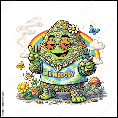 Mr Nice Guy Cannabis Strain Cartoon Illustrated Character