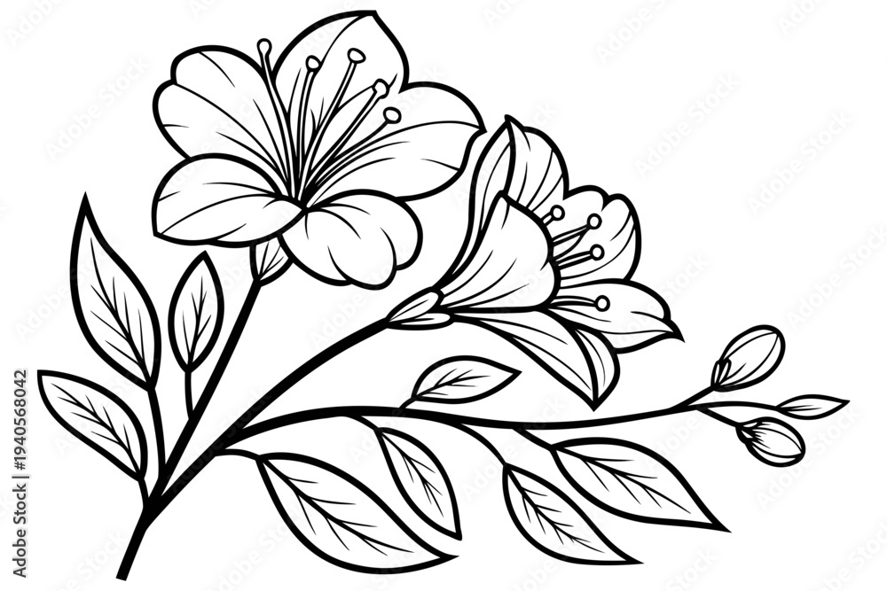 Obraz premium coloring page line art the best flower black vector