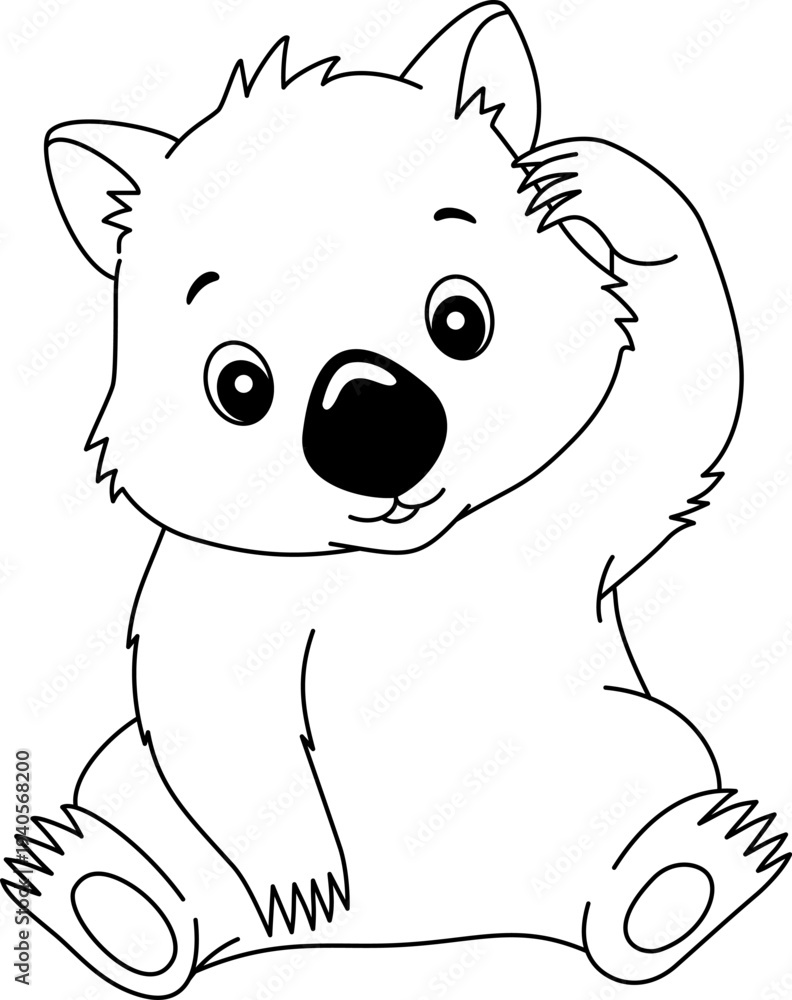 Obraz premium Wombat Outline Cartoon