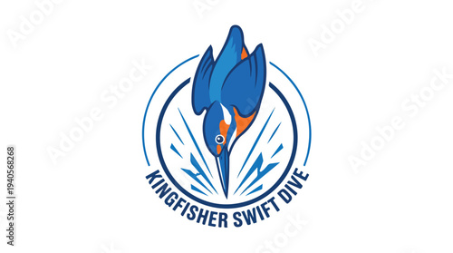 Kingfisher Swift Dive Logo Design.