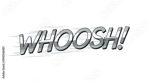 Dynamic WHOOSH! text with motion lines graphic illustration