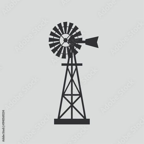 windmill silhouette vector