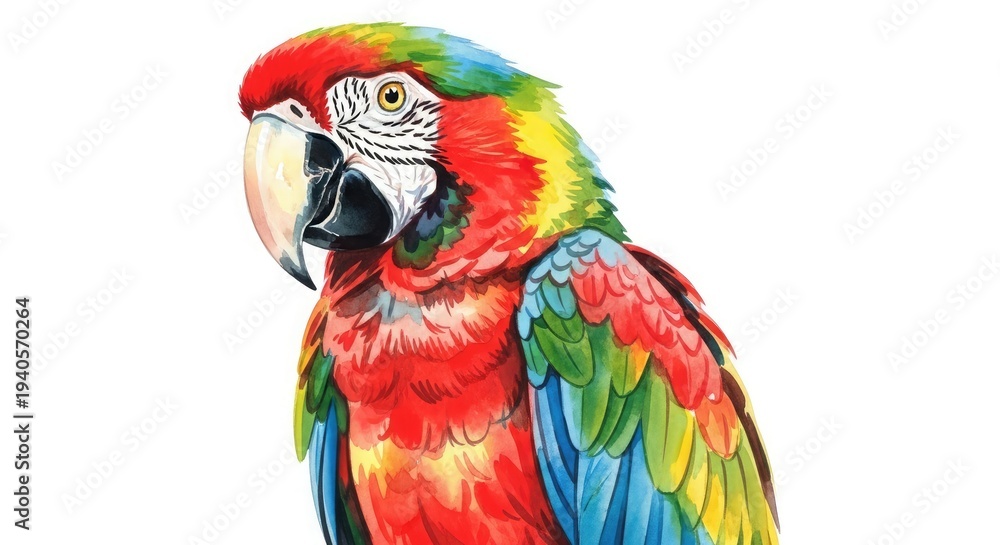Obraz premium Vibrant macaw parrot with rainbow plumage