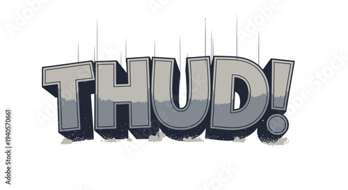 THUD! comic book sound effect illustration