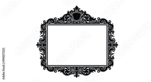Ornate black frame with a white central space striking silhouette