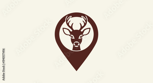 Deer Head Logo Design Illustration.
