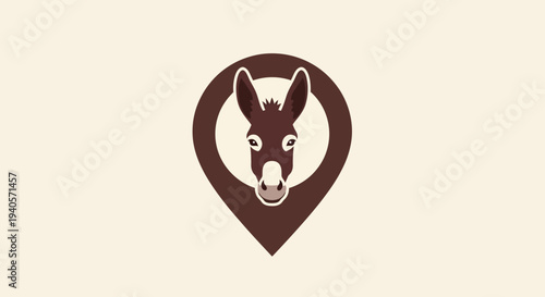 Donkey Head Logo Design Icon.