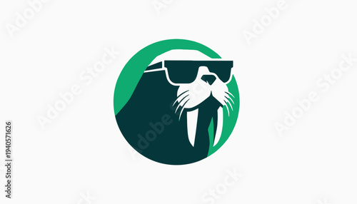 Seal Wearing Sunglasses Graphic Illustration.