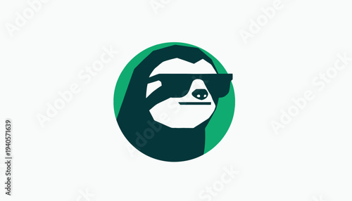 Sloth Wearing Sunglasses Cartoon Character.