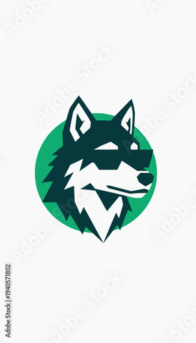 Wolf Head Logo Design Illustration Graphic.