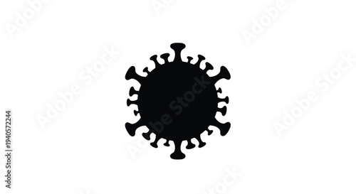 Black coronavirus depiction with spiky protrusions a striking silhouette