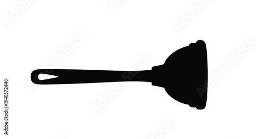 A black silhouette of a plunger a common household tool silhouette