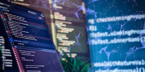 Machine learning code and neural network concept