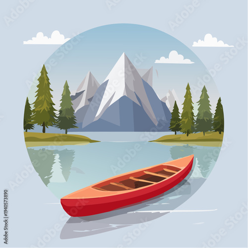 Illustration vectorielle minimaliste de vacances nature