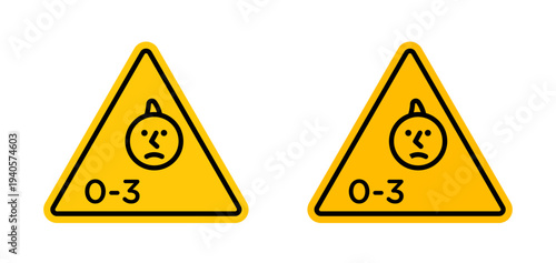 Age warning signs set. vector illustration