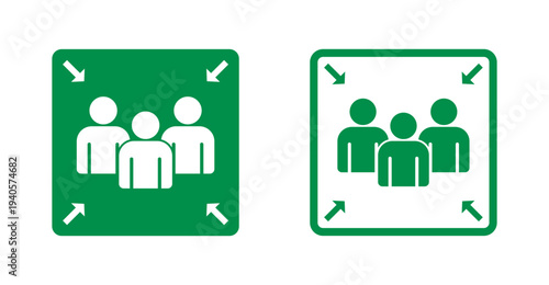 Assembly point icons set. vector illustration
