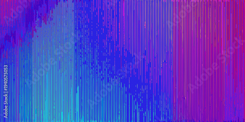 Abstract digital artwork featuring vertical lines in shades of blue and purple