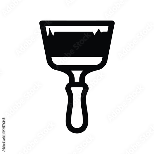 Putty Knife Silhouette Vector Icon for Construction and Renovation Tools
